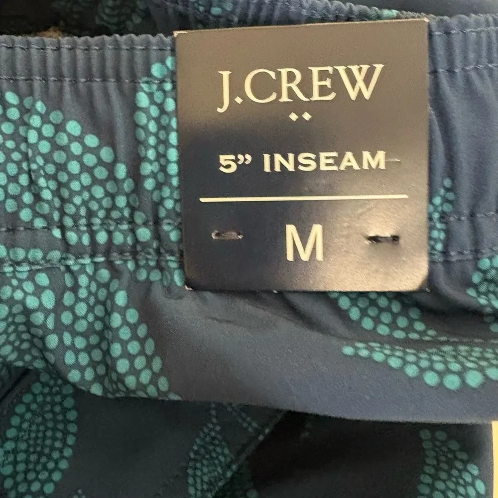 NWT J. Crew Leaf Pattern Swim Trunks sz Med